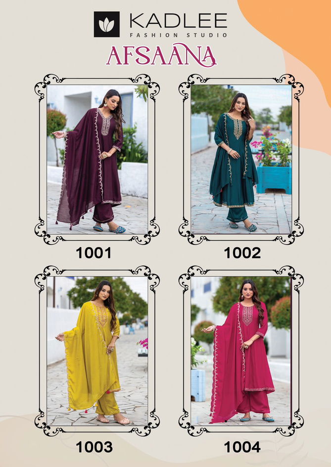 Afsana By Kadlee Handwork Designer Kurti With Bottom Dupatta Wholesale Shop In Surat